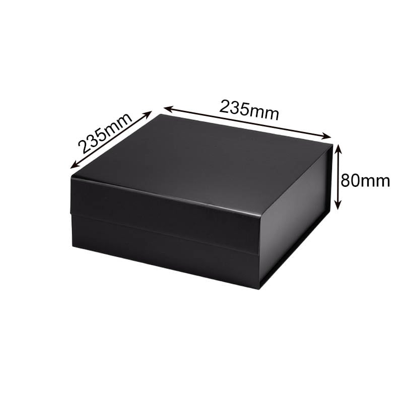 Magnetic Gift Box 235x235x80mm Black - 25/Pack - dimensions