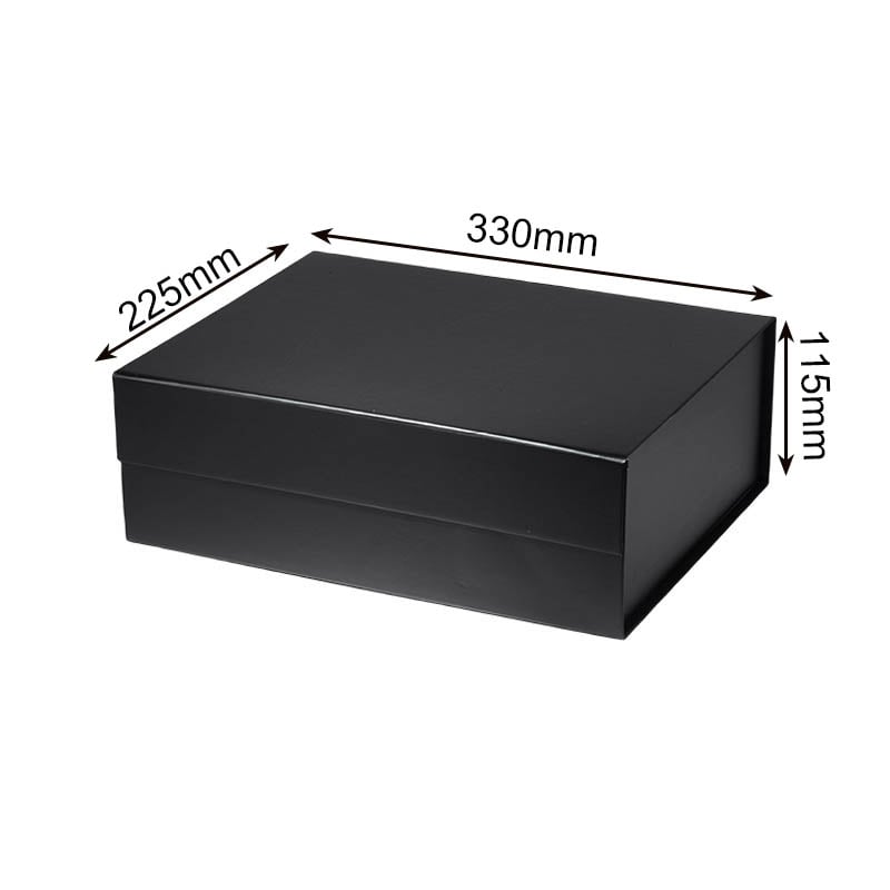 Magnetic Gift Box 330x255x115mm Black - 25/Pack - dimensions