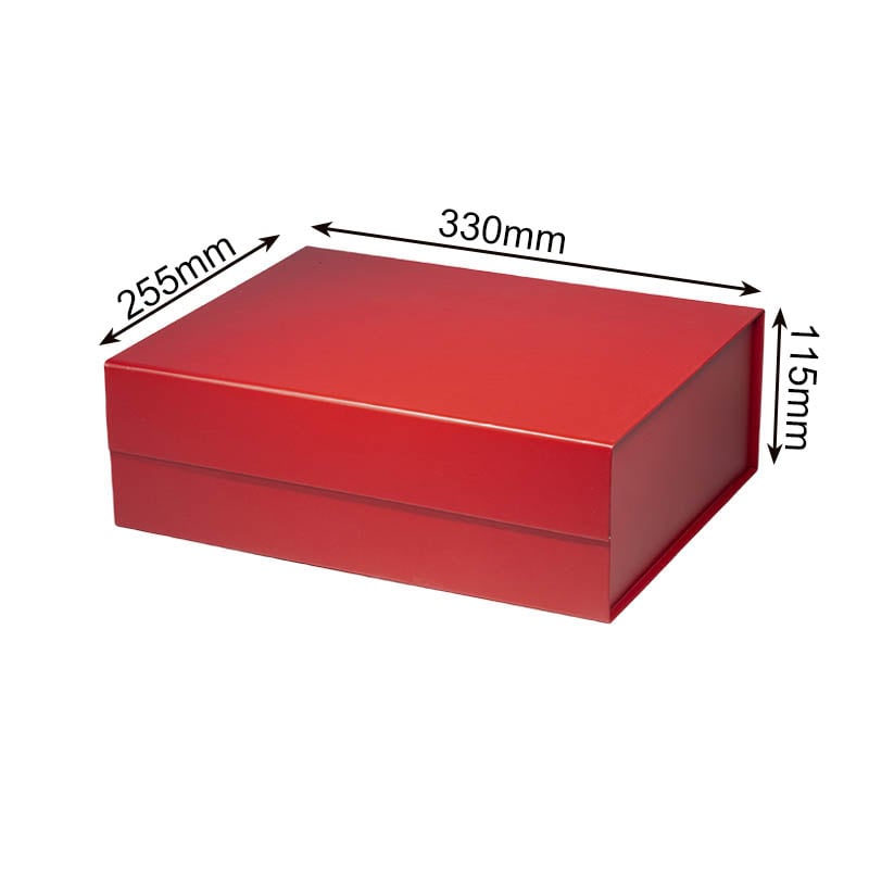 Magnetic Gift Box 330x255x115mm Red - 25/Pack - dimensions