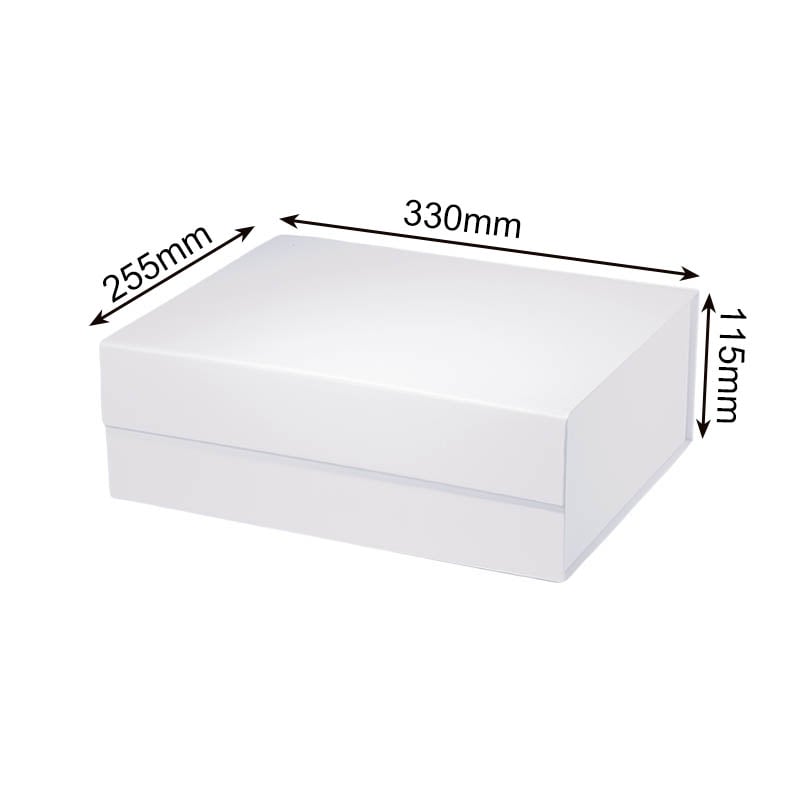 Magnetic Gift Box 330x255x115mm White - 25/Pack - dimensions