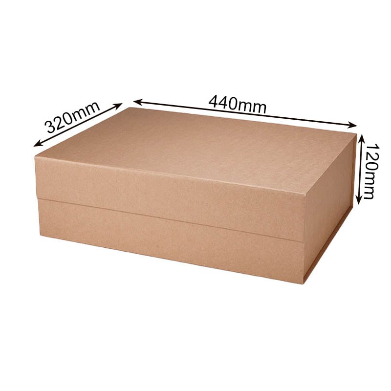 Magnetic Gift Box 440x320x120mm Brown - 12/Pack - dimensions