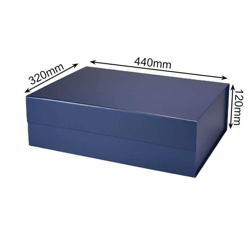 Magnetic Gift Box 440x320x120mm Navy Blue - 12/Pack - dimensions