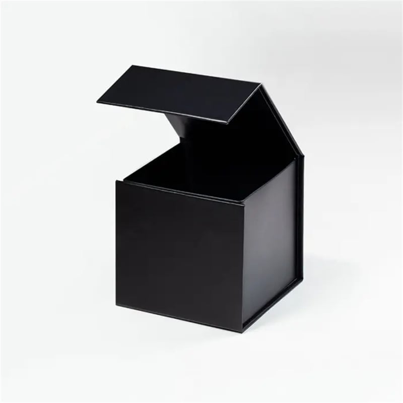 Magnetic Gift Box with Ribbon 120x120x120mm Black - 50/Pack - dimensions