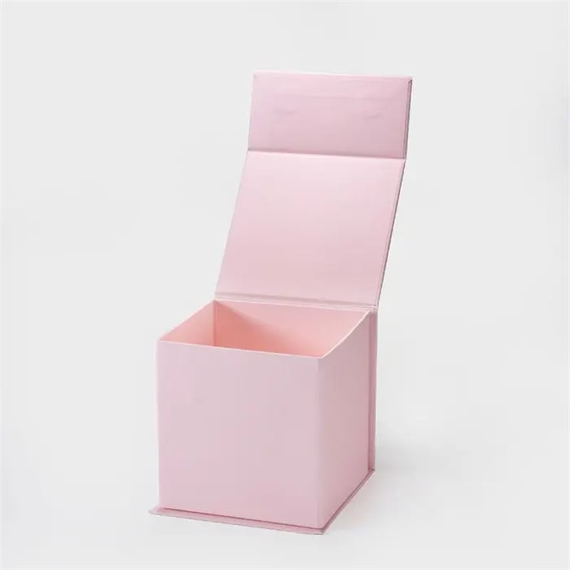 Magnetic Gift Box with Ribbon 120x120x120mm Pink - 50/Pack - dimensions