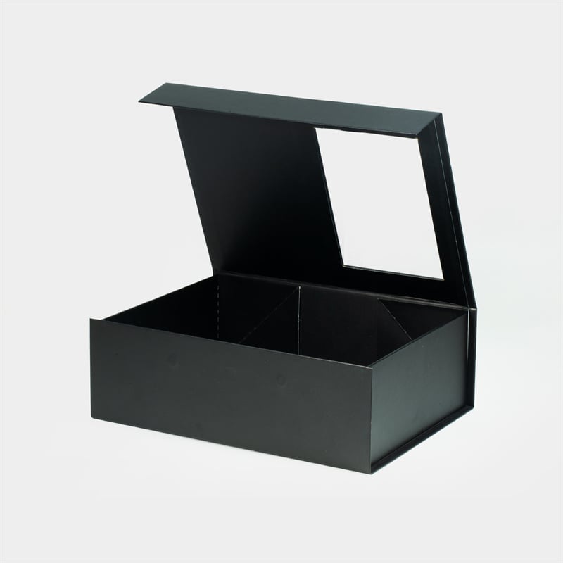 Magnetic Gift Box with Window 280x210x95mm Black - 25/Pack - dimensions