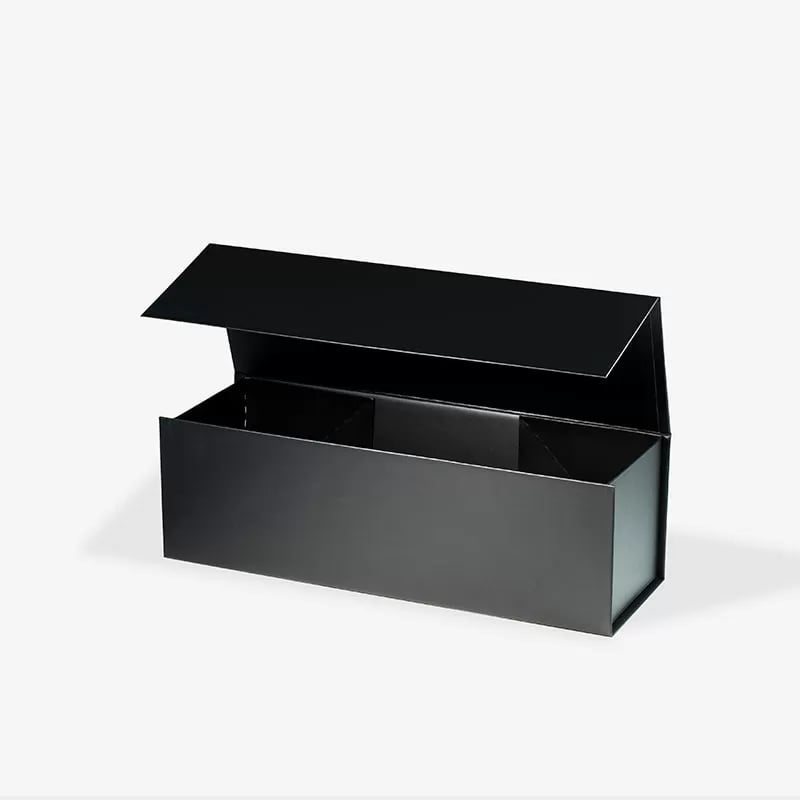 Magnetic Gift Wine Box 325x110x105mm Black - 25/Pack - dimensions