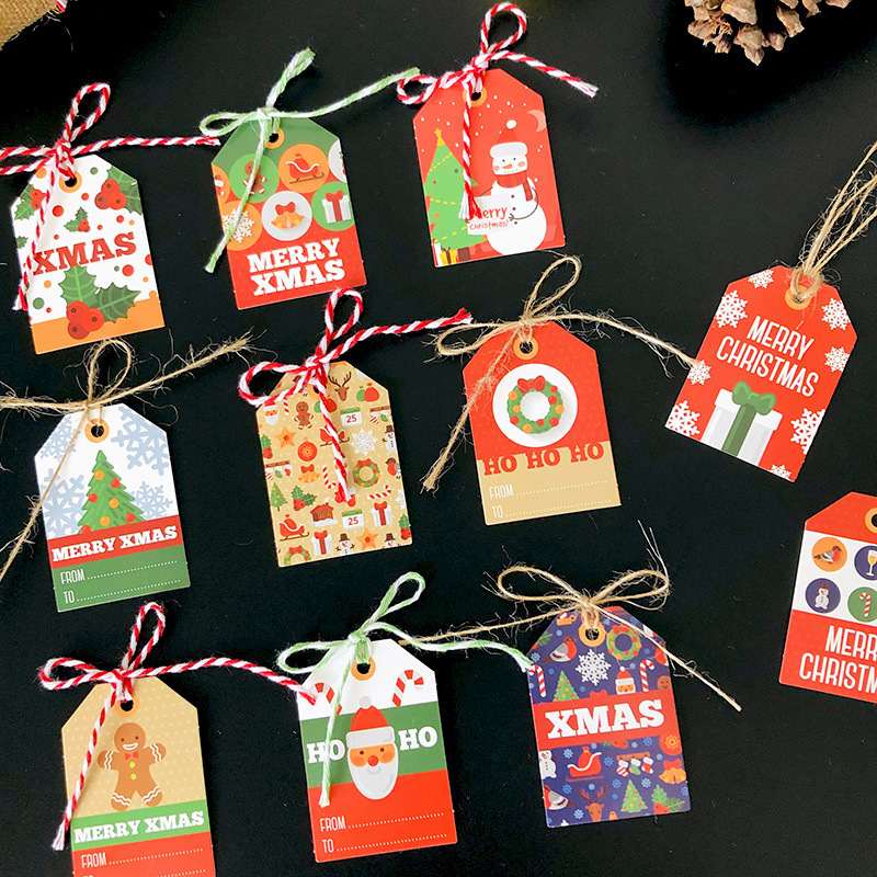 Christmas Gift Tags 40x58mm Mixed Patterns - 144/Pack - dimensions