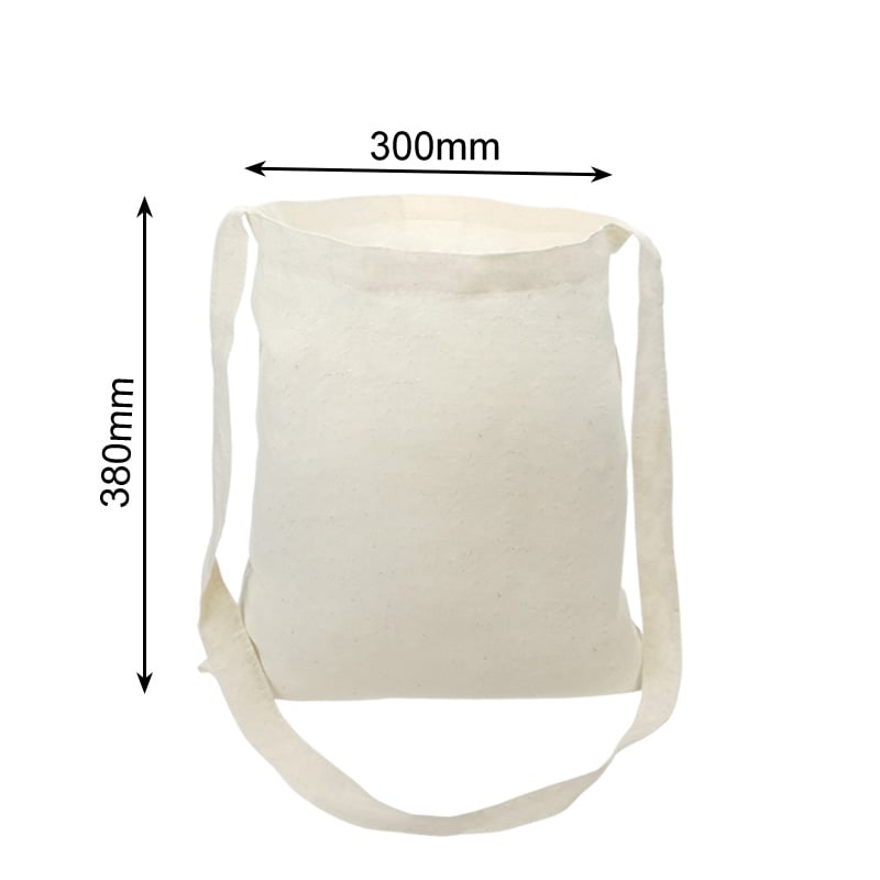 Calico Bags with Shoulder Strap 300x380mm - 50/Pack - dimensions