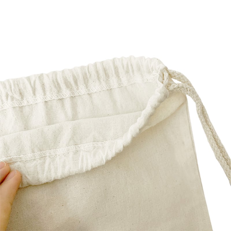 Mini Calico Drawstring Bags 100x150mm - 50/Pack - dimensions