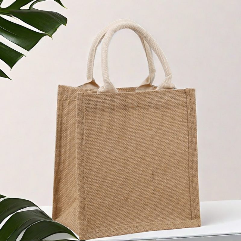 Large Jute Tote Shopping Bags 460x350x180mm - 6/Pack - dimensions