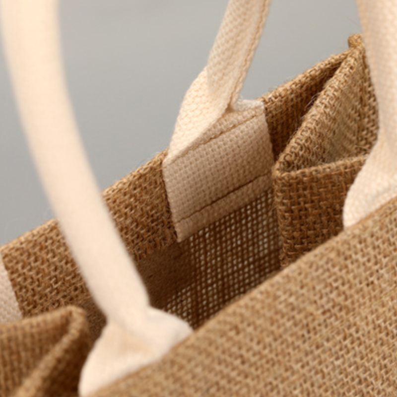 Large Jute Tote Shopping Bags 460x350x180mm - 6/Pack - dimensions