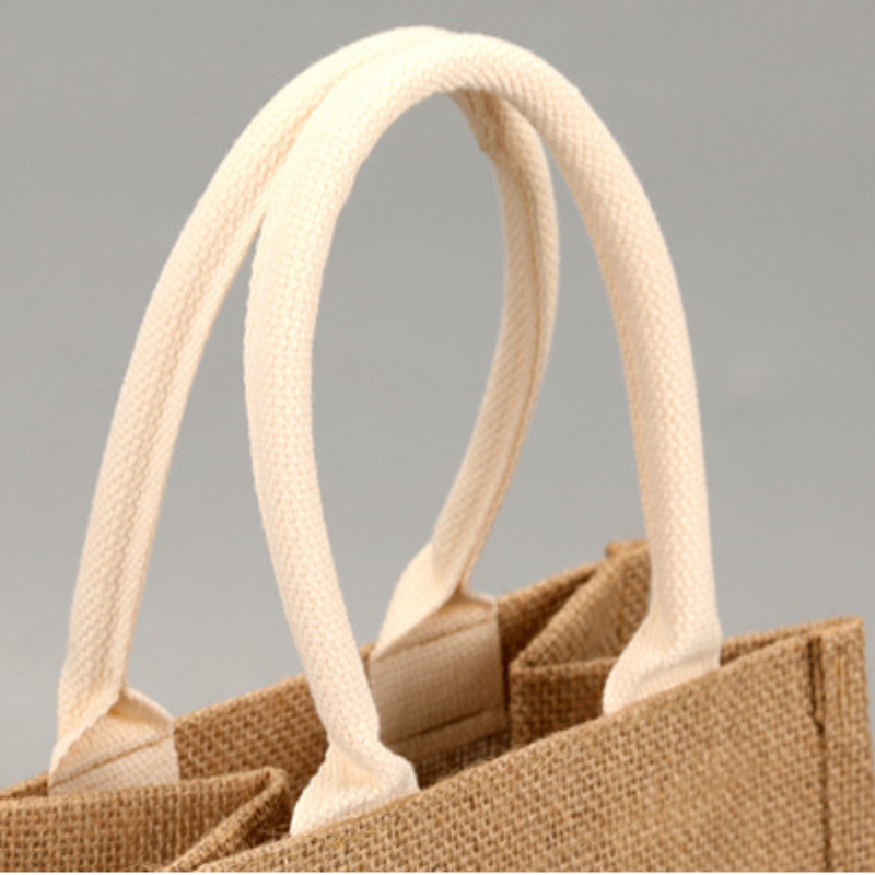 Large Jute Tote Shopping Bags 460x350x180mm - 6/Pack - dimensions