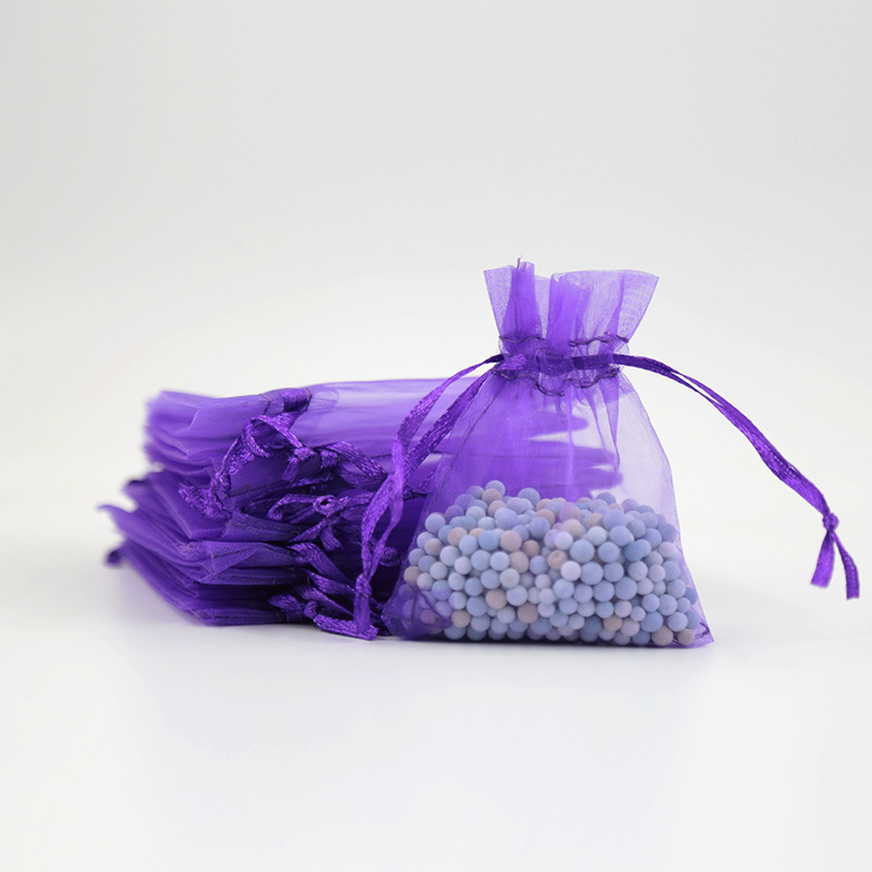 Dark Purple Organza Bags - 100/Pack - dimensions