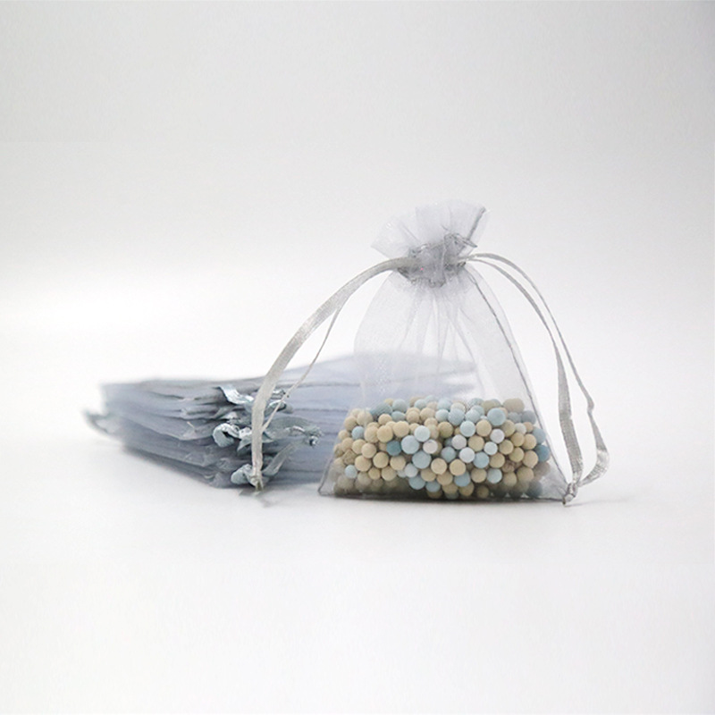 Grey Organza Bags - 100/Pack - dimensions