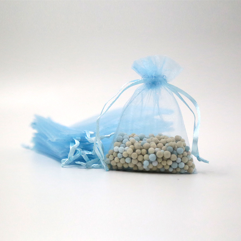 Sky Blue Organza Bags - 100/Pack - dimensions