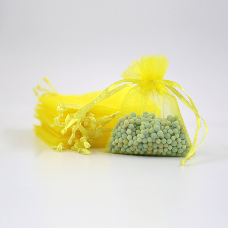 Yellow Organza Bags - 100/Pack - dimensions