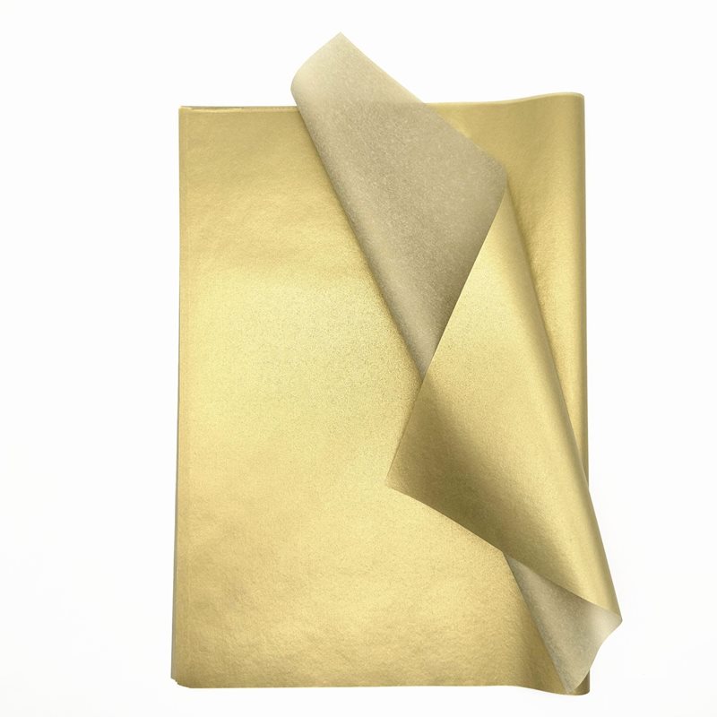 Tissue Paper 750x500mm Metallic Gold - 240 Sheets - dimensions