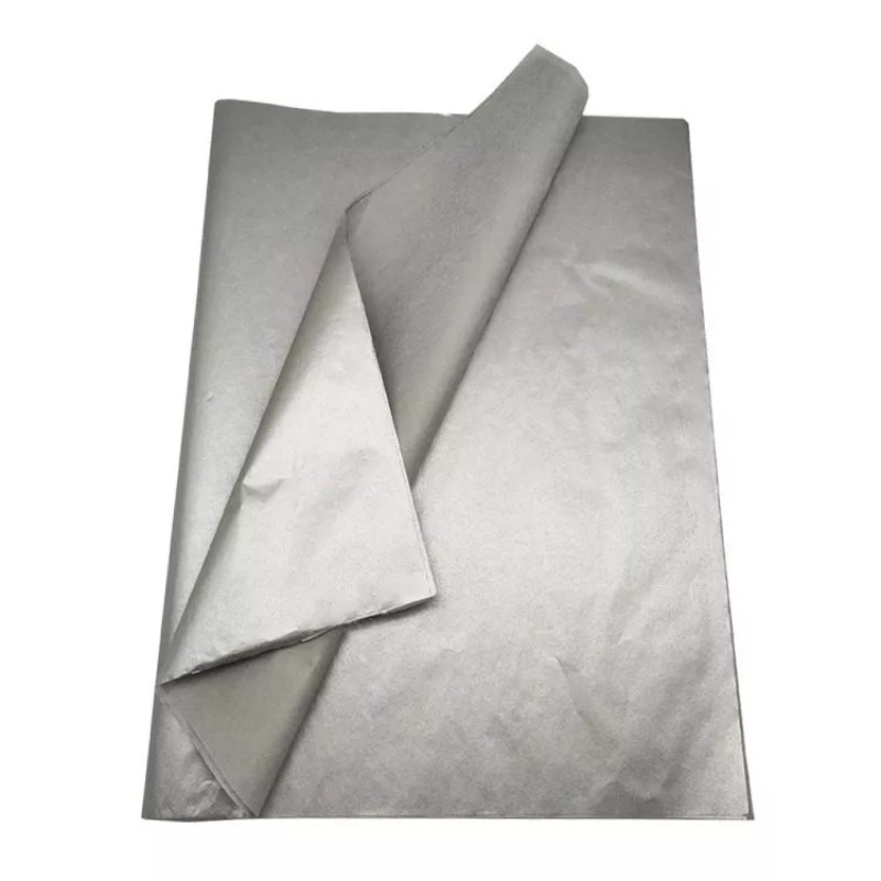 Tissue Paper 750x500mm Metallic Silver - 240 Sheets - dimensions