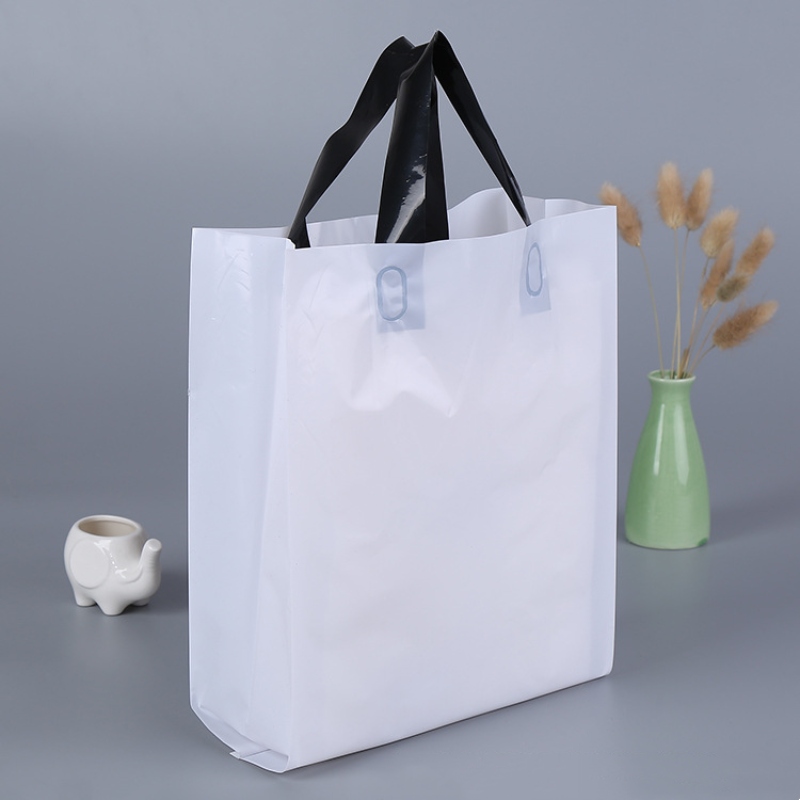 Large Plastic Tote Bags 350x450x60mm White - 100/Pack - dimensions