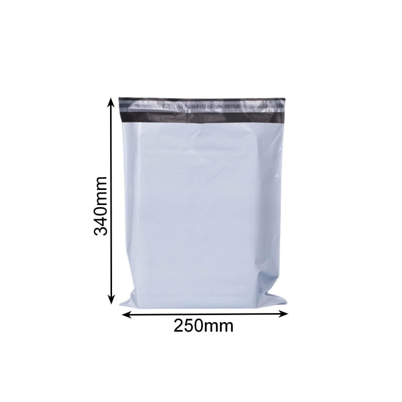 Medium Poly Mailers 250x340mm - 100/Pack - dimensions