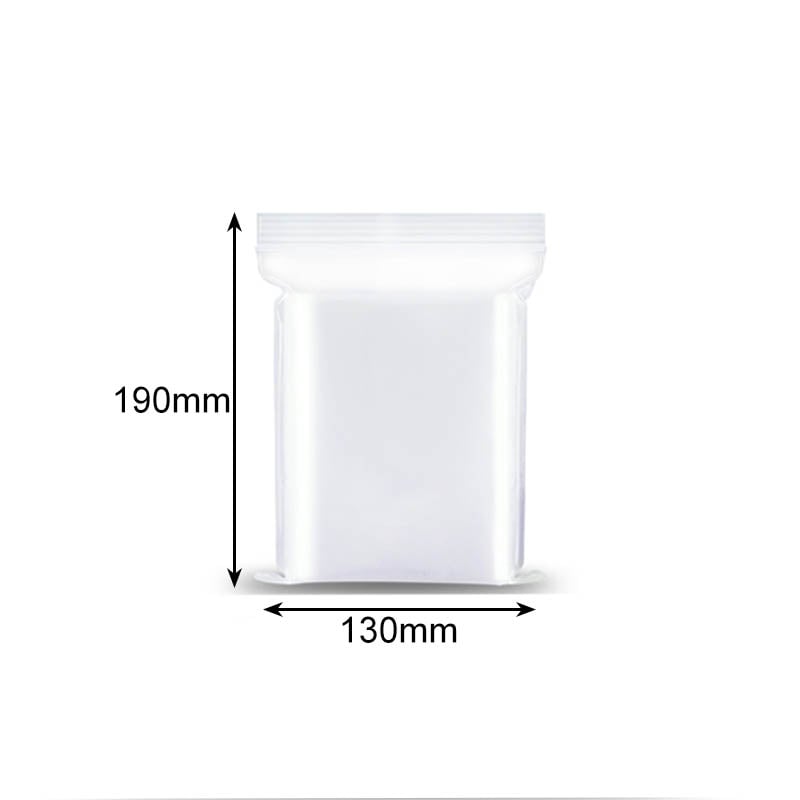 Plastic Ziplock Bags 130x190mm Clear - 1000/Pack - dimensions