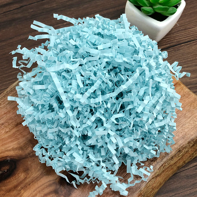 Crinkle Shredded Paper Filler Light Blue 1kg - dimensions