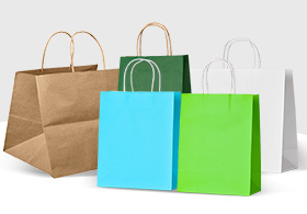 Kraft paper bags - twisted handles Kraft stand up pouche