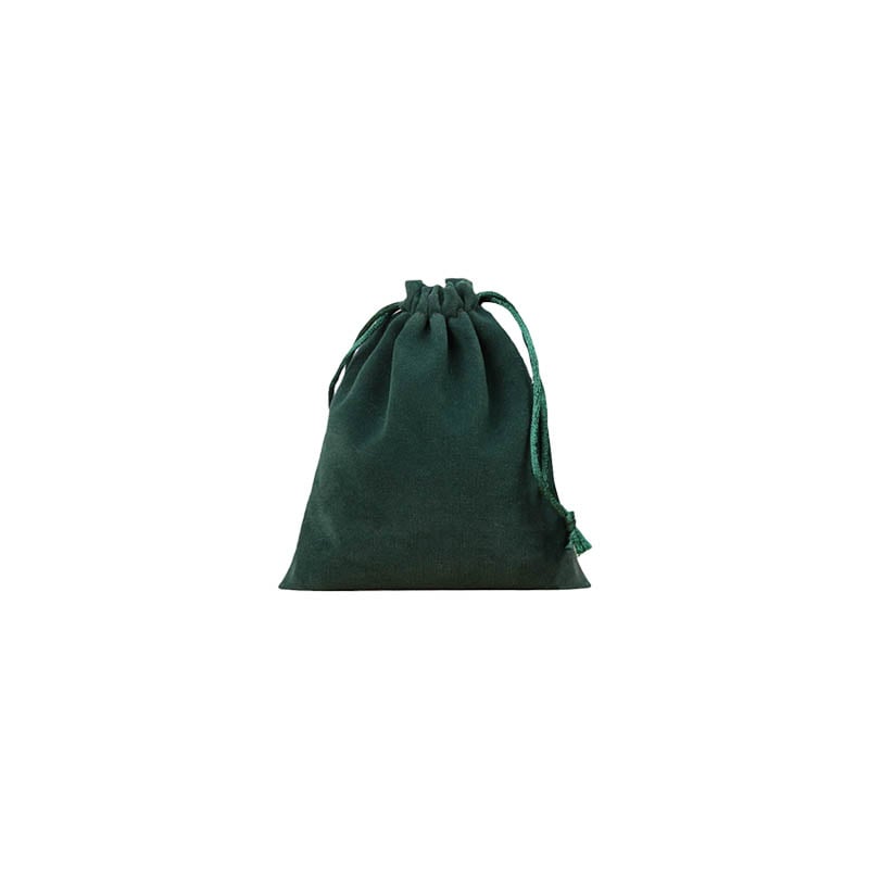 Velvet Drawstring Bags 70x90mm Dark Green - 50/Pack - dimensions