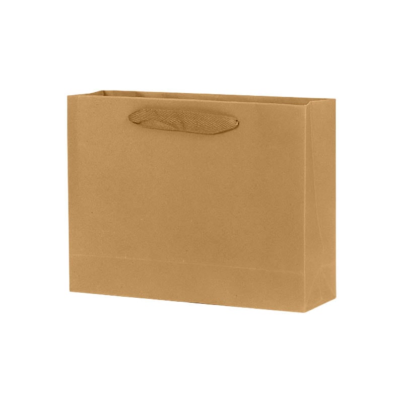 Paper Bags with Cloth Handles 400x125x300mm Brown - 50/Pack - dimensions