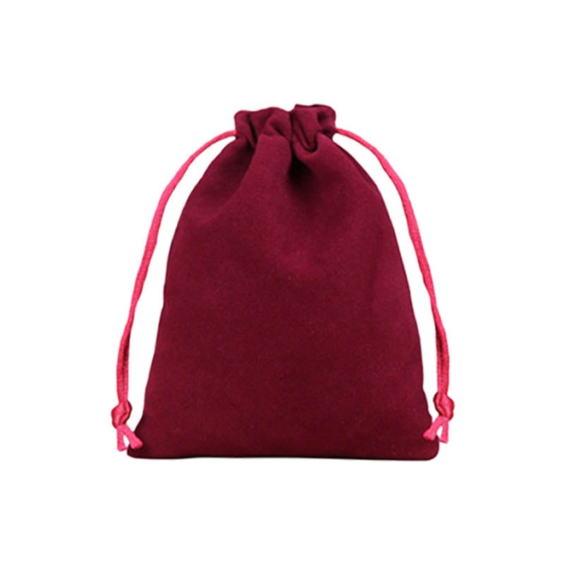 Velvet Drawstring Bags 200x250mm Burgundy - 50/Pack