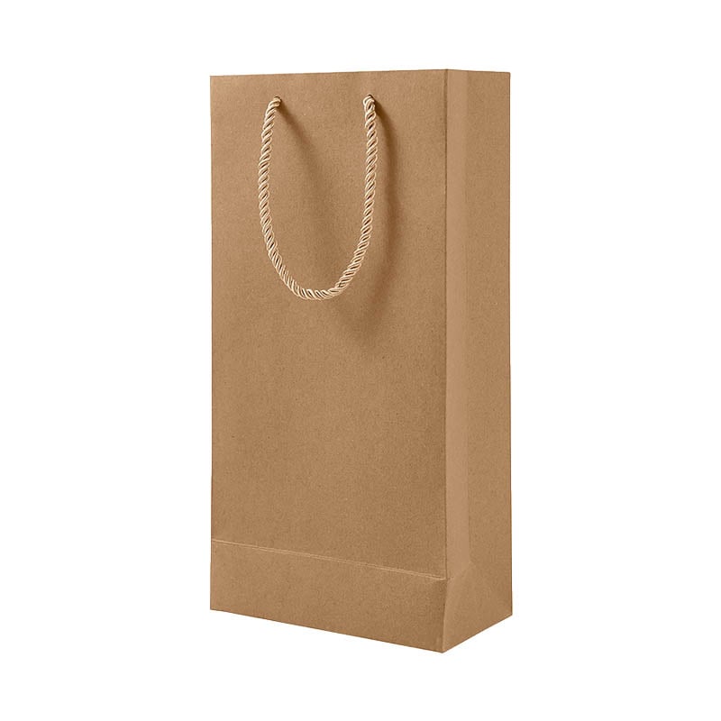 Paper Wine Bags Double Bottles 180x350mm Brown - 50/Pack - dimensions