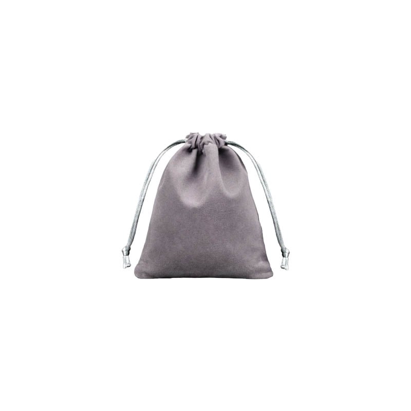 Velvet Drawstring Bags 70x90mm Grey - 50/Pack - dimensions