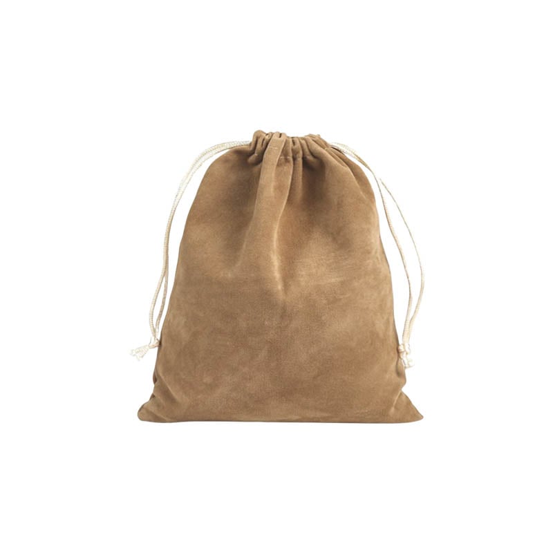 Double Sided Velvet Drawstring Bags 150x200mm Camel - 50/Pack - dimensions