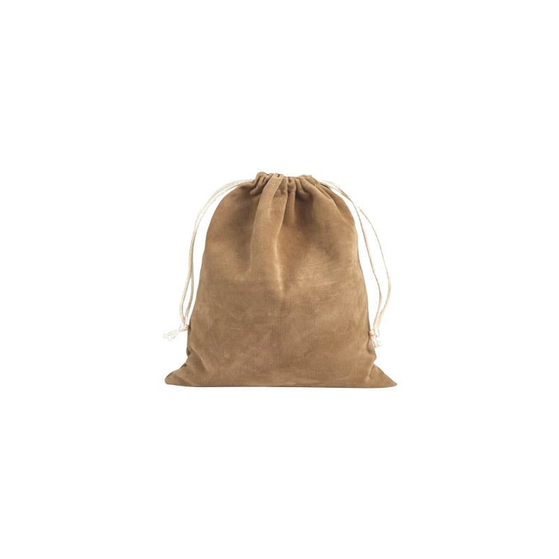 Double Sided Velvet Drawstring Bags 90x120mm Camel - 50/Pack - dimensions