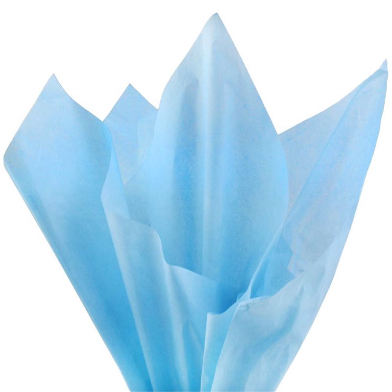 Tissue Paper 750x500mm Sky Blue - 480 Sheets - dimensions