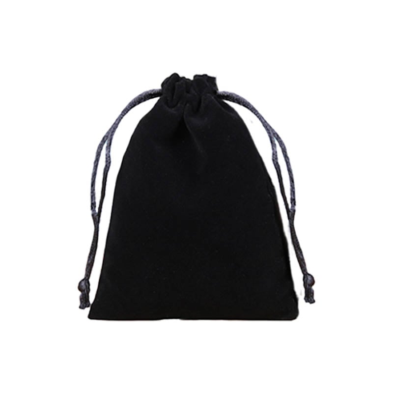 Velvet Drawstring Bags 200x250mm Black - 50/Pack - dimensions