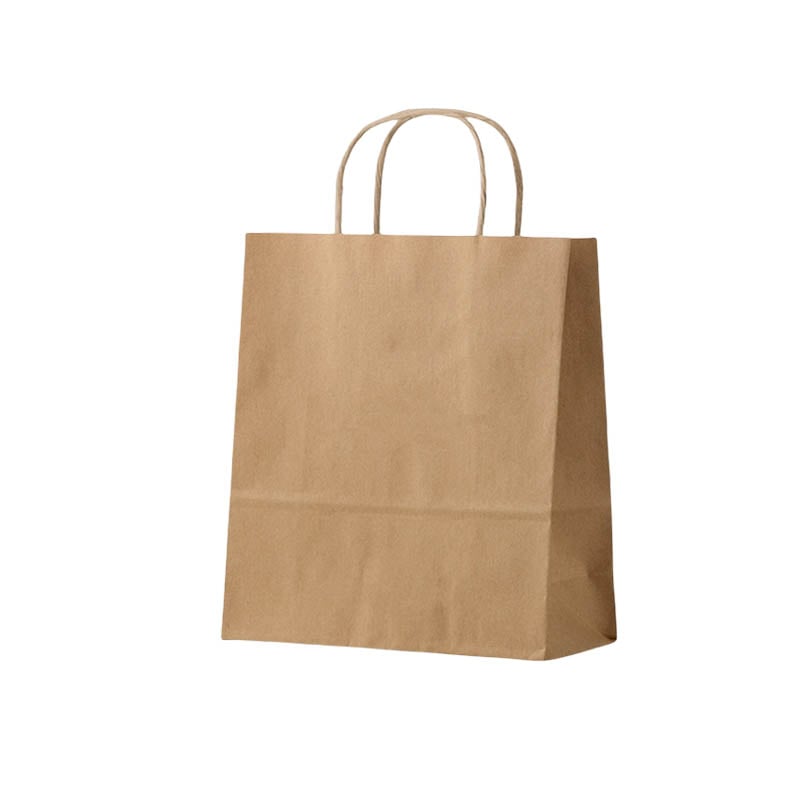 Large Paper Bags Twisted Handles 310x420mm Brown - 50/Pack - dimensions