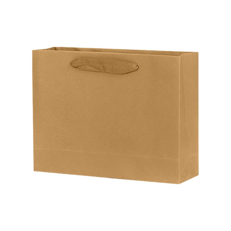 Paper Bags with Cloth Handles 460x150x350mm Brown - 50/Pack - dimensions