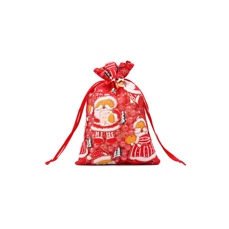 Christmas Organza Bags 130x180mm Mr. & Mrs. Santa - 50/Pack - dimensions