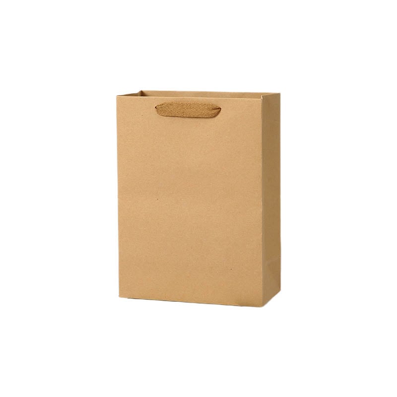 Paper Bags with Cloth Handles 180x100x230mm Brown - 50/Pack