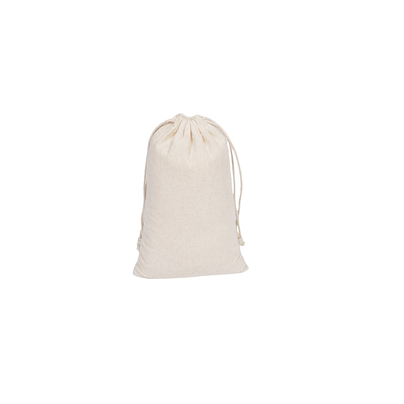 Mini Calico Drawstring Bags 100x150mm - 50/Pack - dimensions