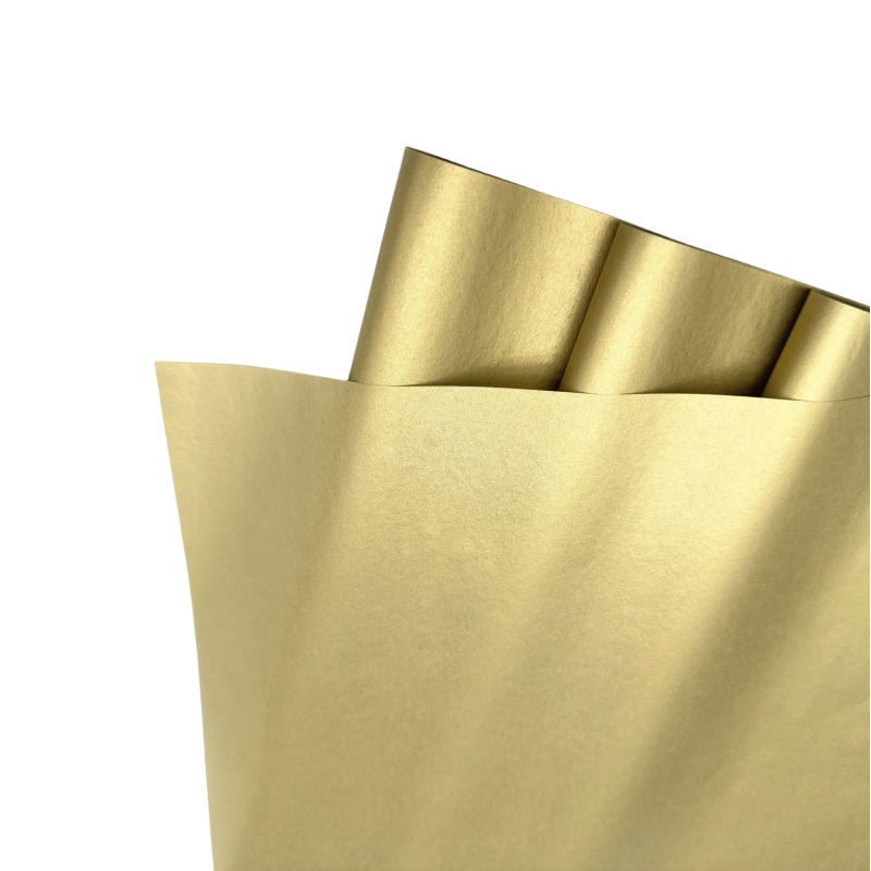 Tissue Paper 750x500mm Metallic Gold - 240 Sheets - dimensions