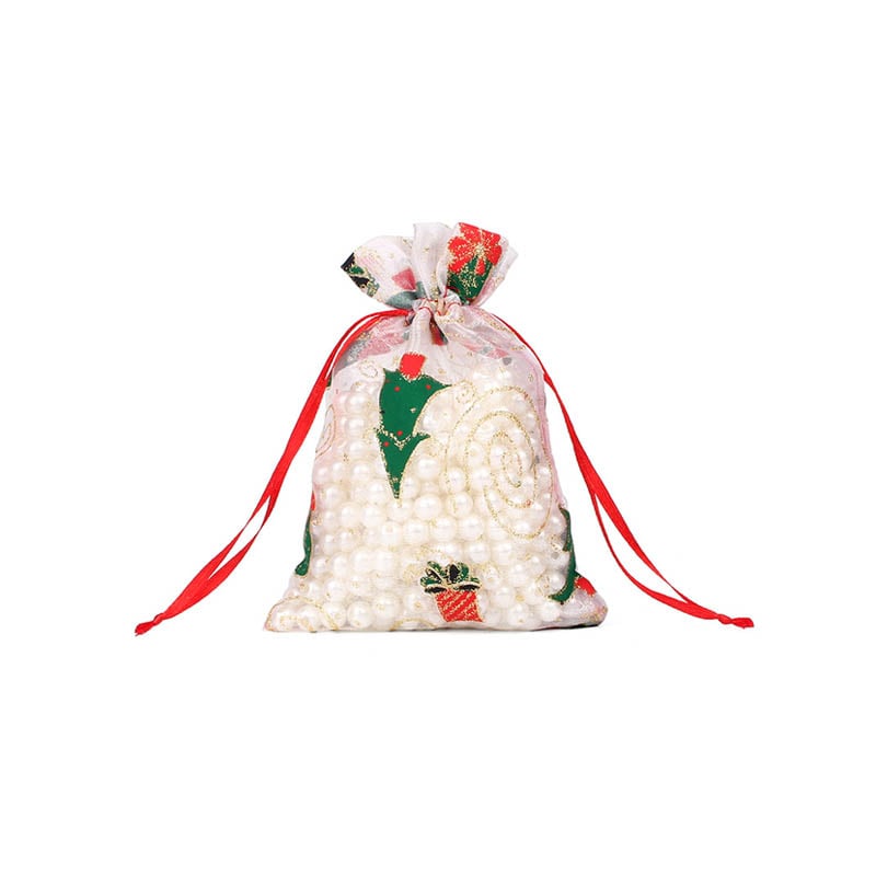 Christmas Organza Bags 130x180mm Tree Pattern - 50/Pack - dimensions