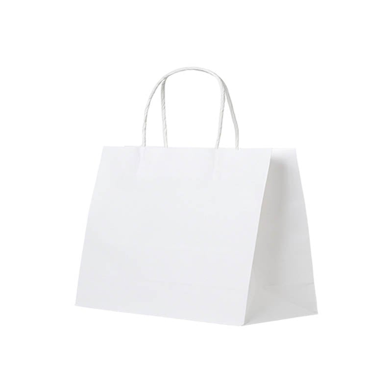 Medium Paper Bags Twisted Handles 350x320mm White - 50/Pack