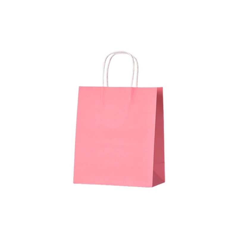 Small Paper Bags Twisted Handles 210x270mm Pink - 50/Pack