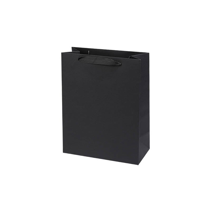 Matt Laminated Paper Bags 180x100x230mm Black - 50/Pack