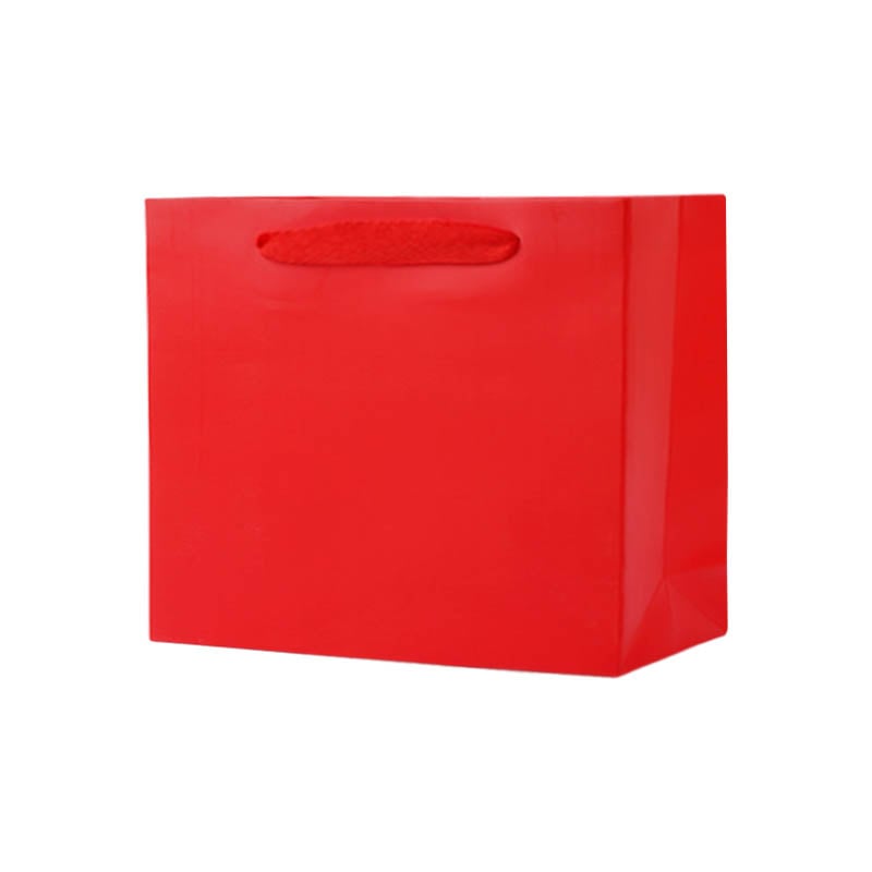 Matt Laminated Paper Bags 400x125x300mm Red - 50/Pack - dimensions