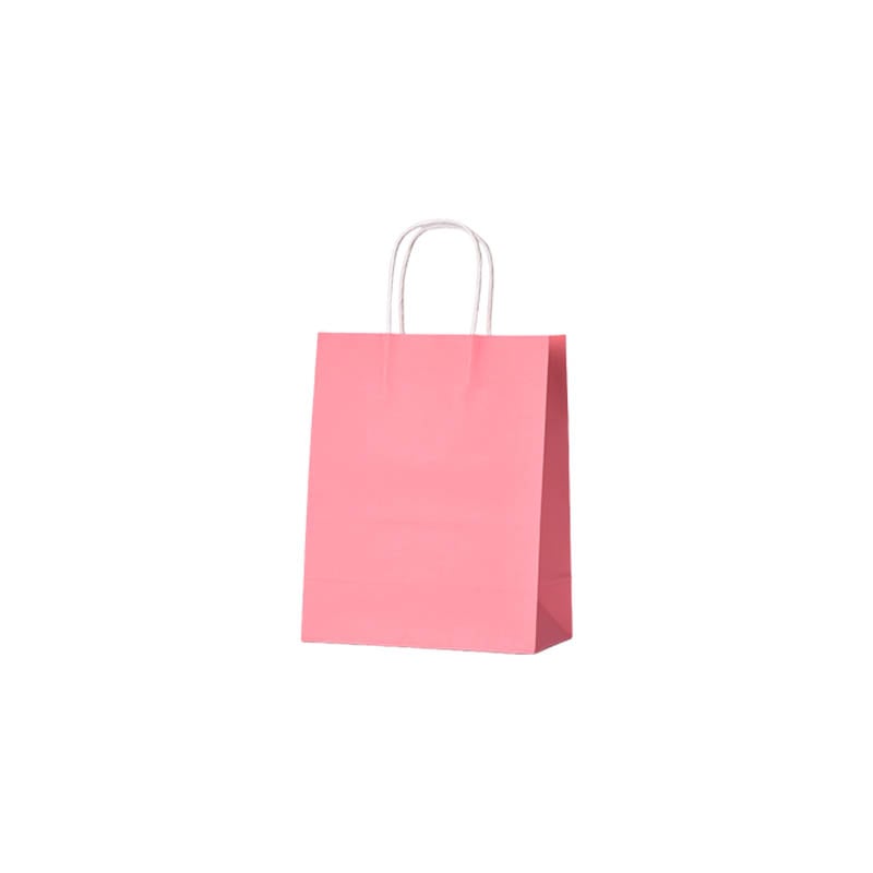 Mini Paper Bags Twisted Handles 150x210mm Pink - 50/Pack