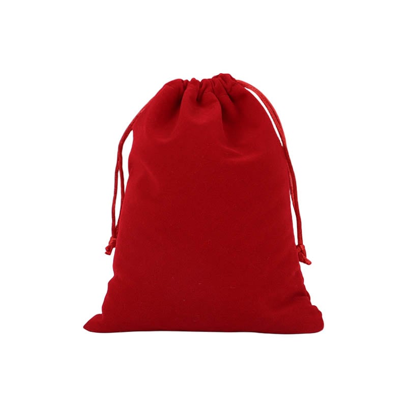 Double Sided Velvet Drawstring Bags 200x250mm Red - 50/Pack