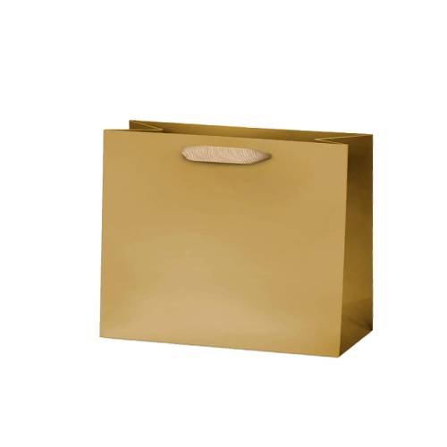 Matt Laminated Paper Bags 400x125x300mm Gold - 50/Pack - dimensions